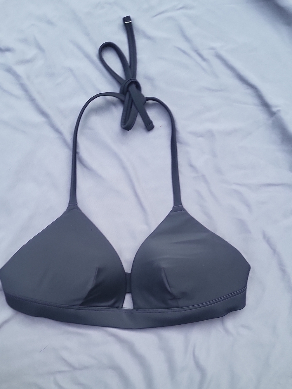 aerie Black Halter Triangle Bikini Top Black Size Small